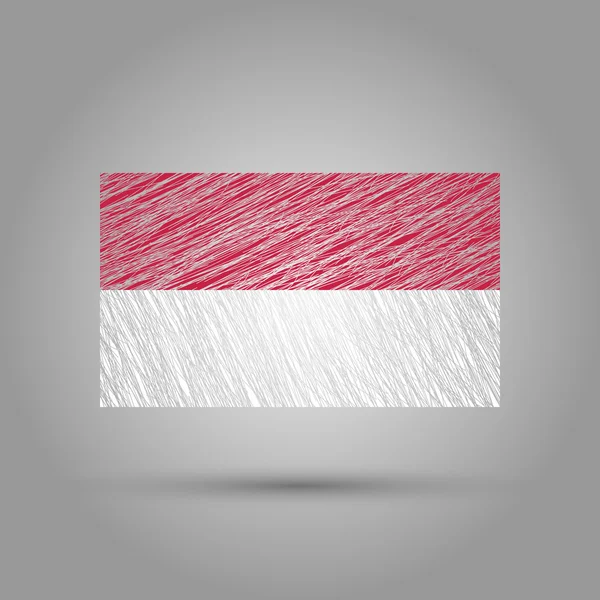 Bendera Indonesia. Tekstur Grunge . - Stok Vektor