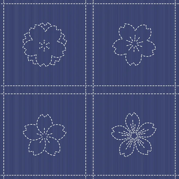 Sonsuz doku. Japon nakış süs çiçek açan sak ile