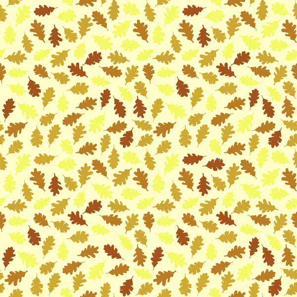 Motif sans couture avec des feuilles de chêne colorées. Texture automne . — Image vectorielle