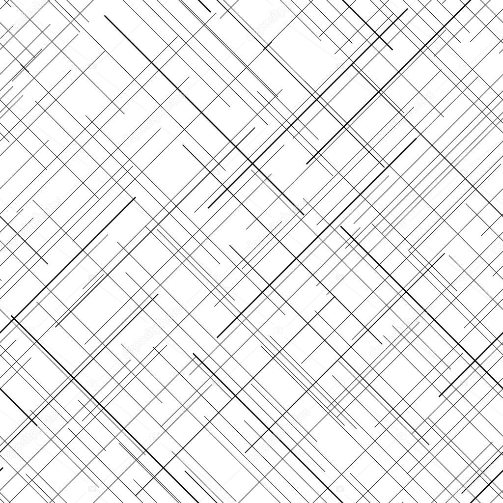 Monochrome seamless pattern. Diagonal random lines. Abstract tex