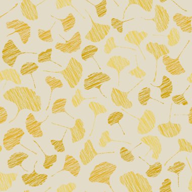 Alıntı ginkgo ile sonbahar doku bırakır. Seamless modeli.