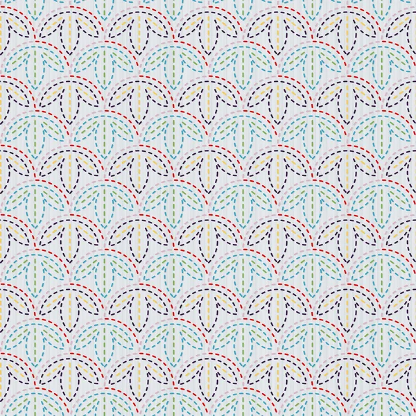 Klassieke Japans filigraan. Sashiko. Naadloze structuur. — Stockvector