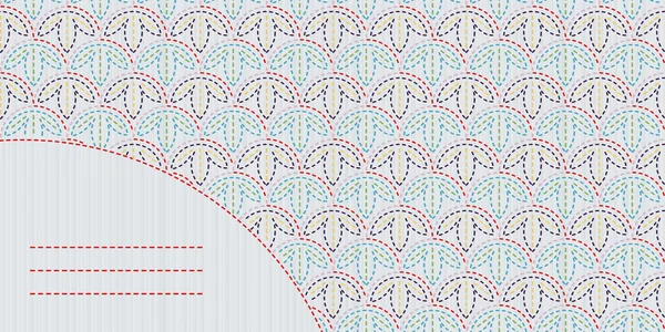 Abstrakter Sashiko-Hintergrund mit Kopierraum für Text. — Stockvektor
