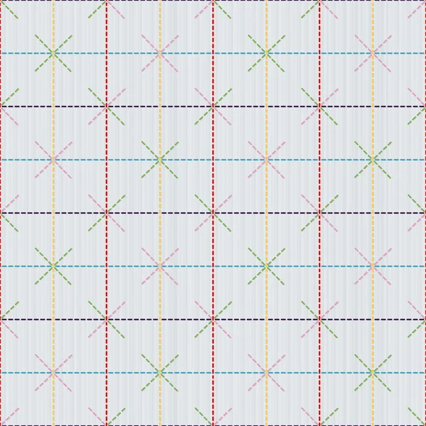 Gamla japanska quiltning. Sashiko. Seamless mönster. — Stock vektor