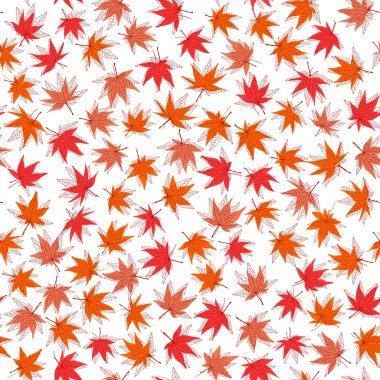 Sonbahar doku. Momiji yaprakları ile Seamless Modeli.