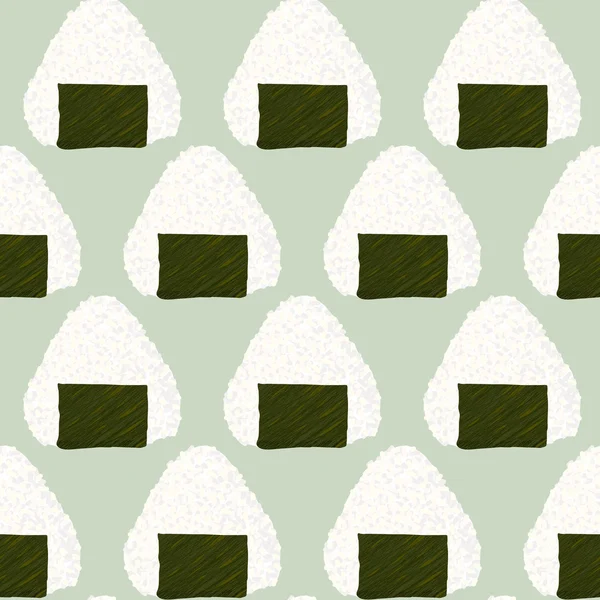 Onigiri (japanese rice ball) background. Seamless pattern. — Stock Vector