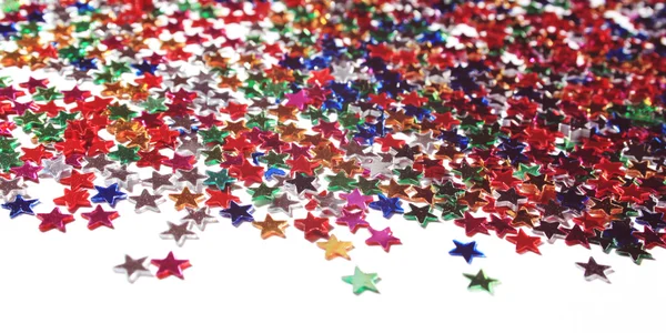 Marco de texto con montón de estrellas de colores. Dispersión . — Foto de Stock