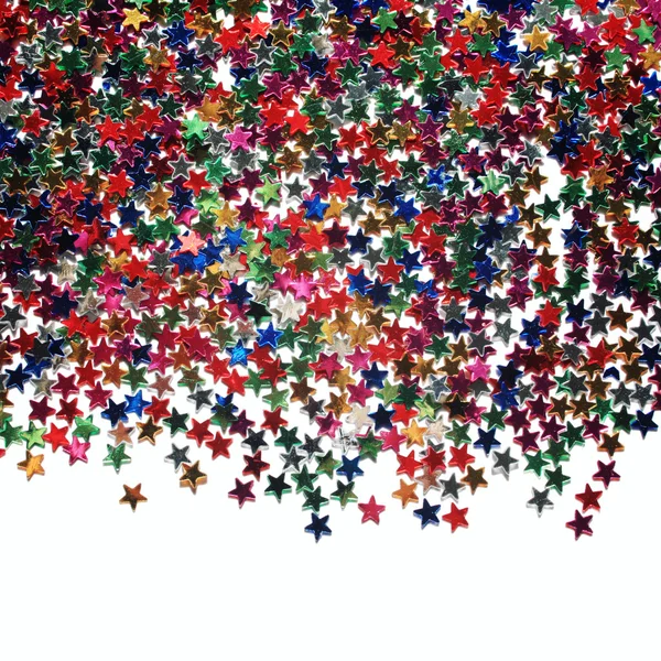 Marco de texto con un montón de estrellas de colores. Dispersión . —  Fotos de Stock