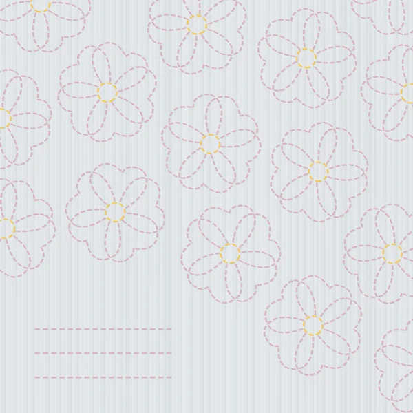 Colcha japonesa. Bandeira Sashiko. Sakura flores . — Vetor de Stock