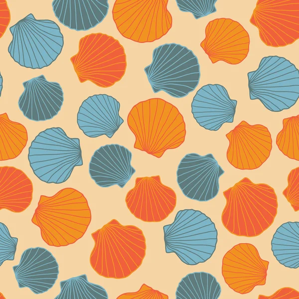 シームレスな貝殻のテンプレートです。抽象的なパターン. — ストックベクタ