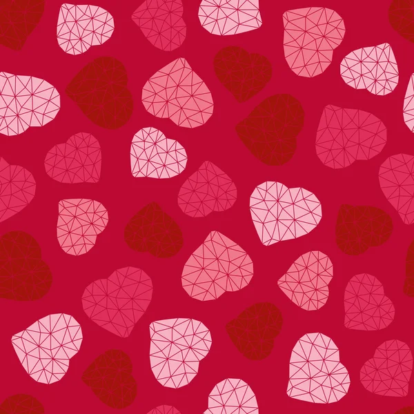 Der Hintergrund des Valentinstages. Low-Poly-Polygon. — Stockvektor