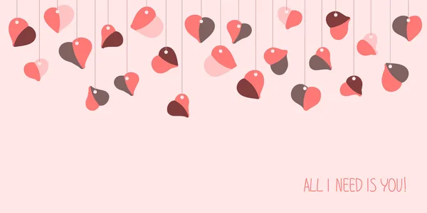 'All I need is you!' card. For Valentine's Day. — Stock Vector