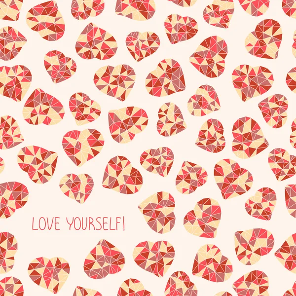 'Love yourself!' selfish postcard. Valentine's Day — Stock Vector