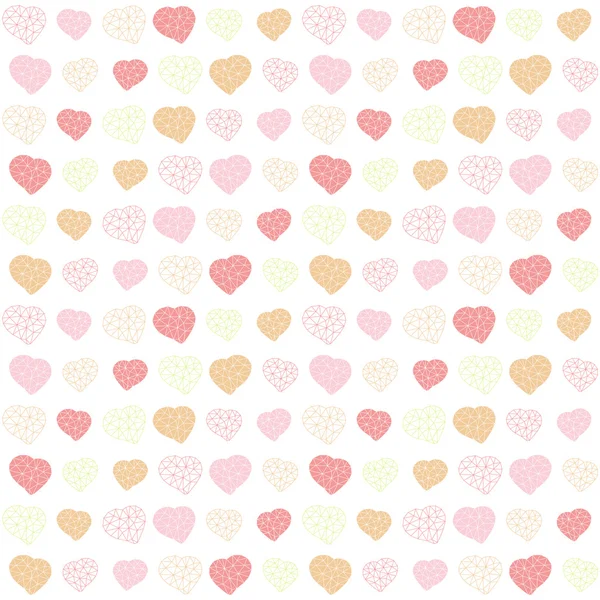 Fondo poligonal bajo en polietileno. Día de San Valentín . — Archivo Imágenes Vectoriales