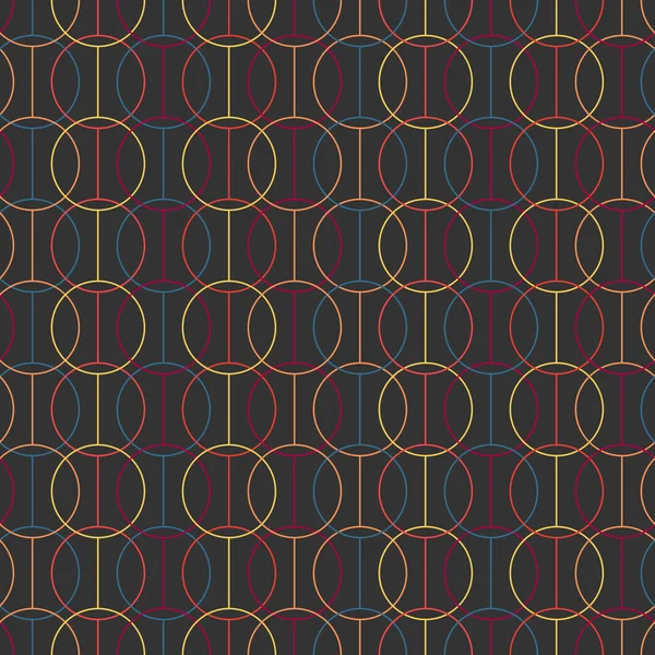 Seamless mönster. Cirklar och linjer. Geometriska. — Stock vektor
