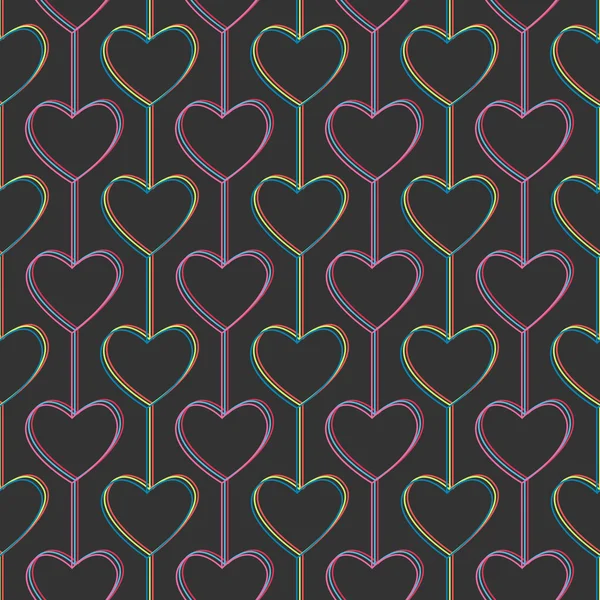 Seamless pattern. Hearts and lines. Geometric. — Stock Vector