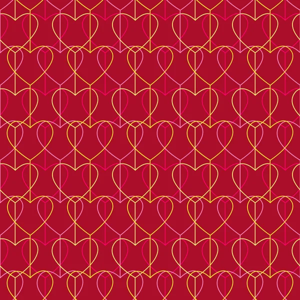 Seamless pattern. Hearts and lines. Geometric. — Stock Vector