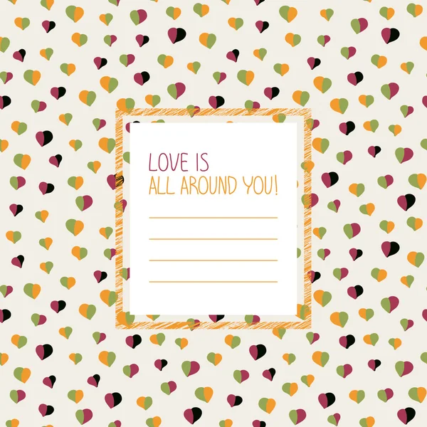 'Love is all around you' card. For Valentine's Day — Stock Vector