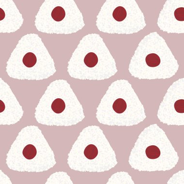 Onigiri turşusu Erik ile. Seamless modeli.