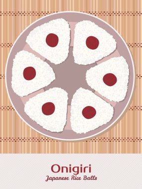 Onigiri (Japon pirinç topu) ile turşu eriği.