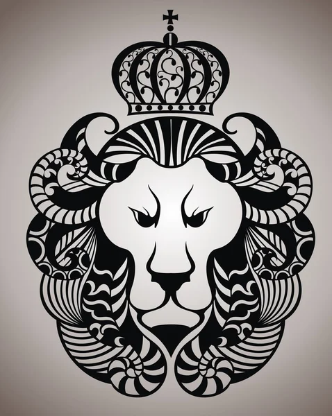 Emblema do logotipo do rosto de leão — Vetor de Stock
