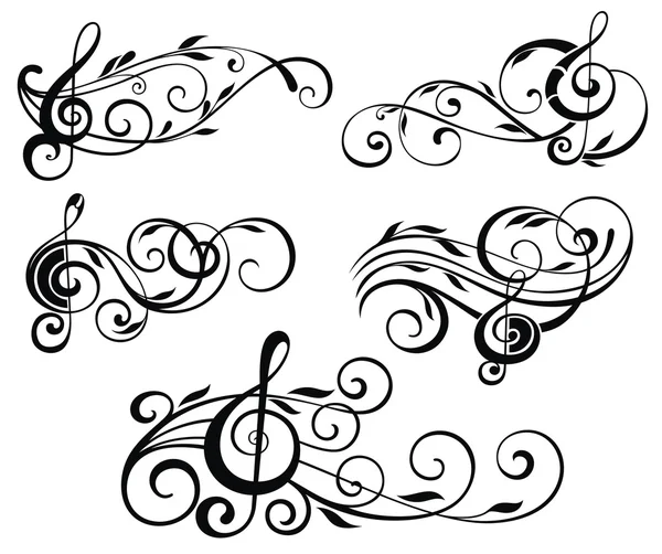 Набор музыкальных элементов дизайна — стоковый вектор