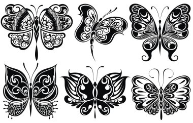 aantal vlinders silhouetten