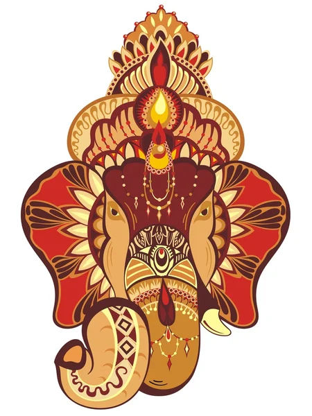 Cabeza del dios hindú Ganesh — Vector de stock