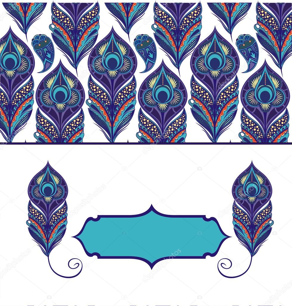 Floral Paisley Pattern With Peacock Feathers Stock Vector Royalty Free Vector Image By C Ksyshakiss 106985146