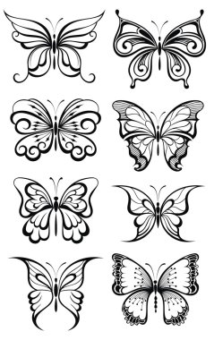 aantal vlinders silhouetten