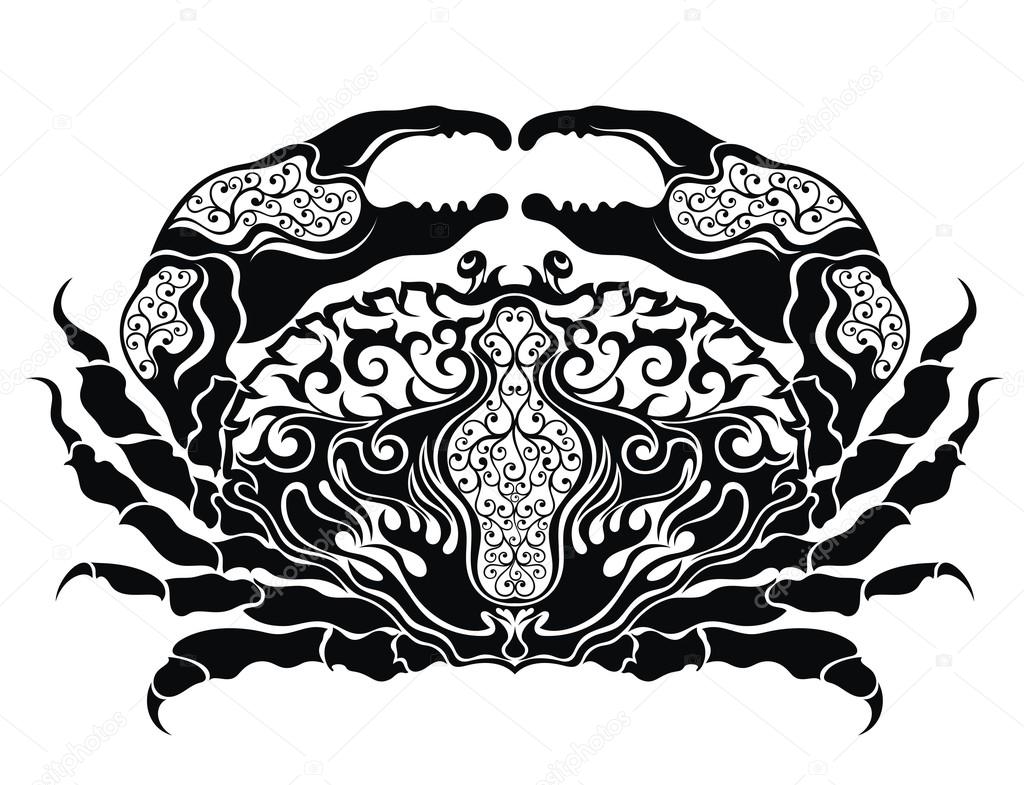 Vector crab cancer Vector crab drawing.Cancer zodiac sign — Stock