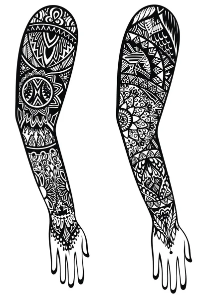 Tattoo designjn lichaam — Stockvector