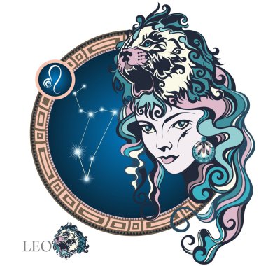 Leo. Zodiac sign clipart