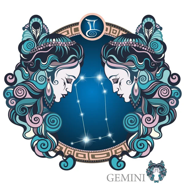 Gemelli. Segno zodiacale — Vettoriale Stock