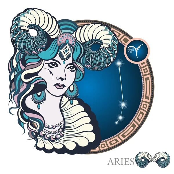 Aries. Zodiac sign — Stock Vector