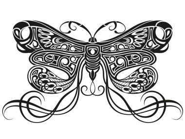 Fantezi kelebek dövmesi. Kelebek desenli. 