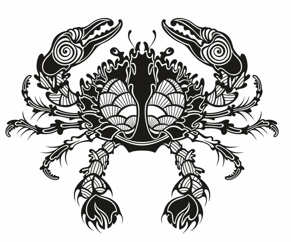 Crabe Crabe Mer Par Style Graphique Pour Menu Restaurants Poisson — Image vectorielle