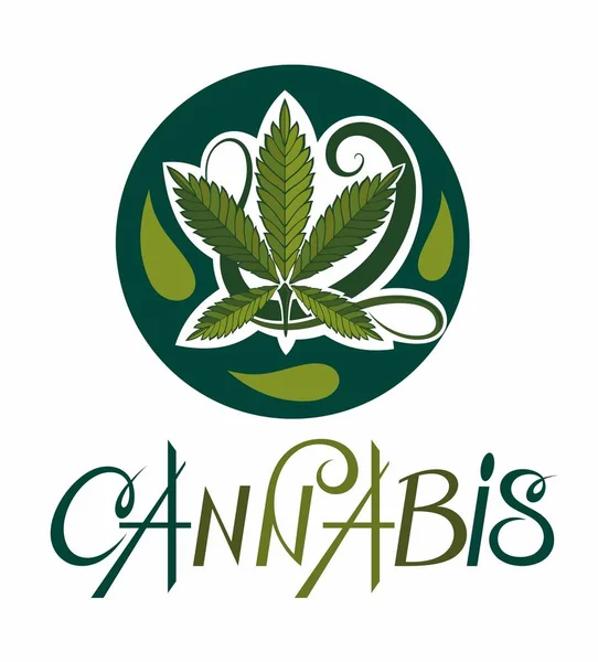 Marijuana Grafica Del Logo Della Cannabis Tuo Design — Vettoriale Stock