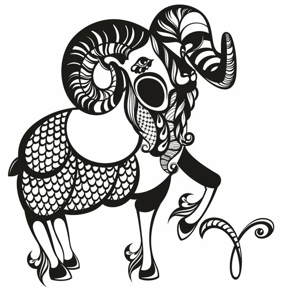 Signo Del Horóscopo Aries Doce Zodíaco — Vector de stock