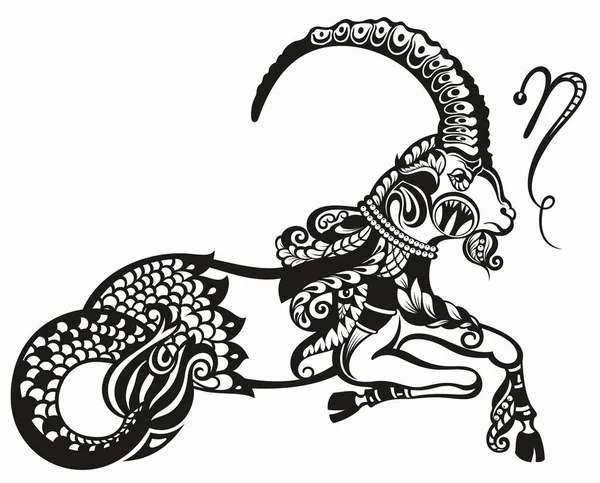 Znak Horoskopu Koziorożca Dwunastu Zodiaku — Wektor stockowy