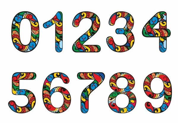 Alfabe numaraları. Numara yazı tipi. Renkli dizaynlı numaraların yazı tipi. Güzel, zarif bir isim.
