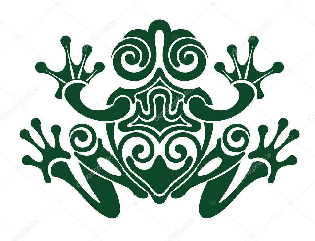 Vector illustration tropical frog.Art frog  logo design