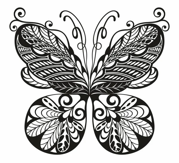 Tatuaje Mariposa Fantasía Para Diseño — Vector de stock