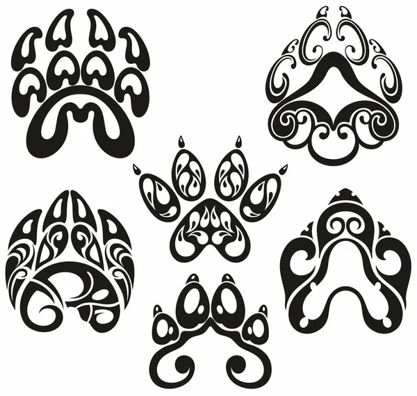 Dog Cat Paw Print Vector Icon Paw Animal Canine Footprints — Stock Vector