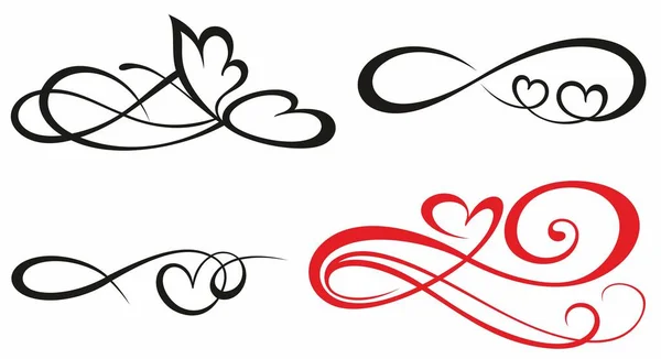 Signo Infinito Regístrate Postal Para Día San Valentín Tatuaje Impresión — Vector de stock