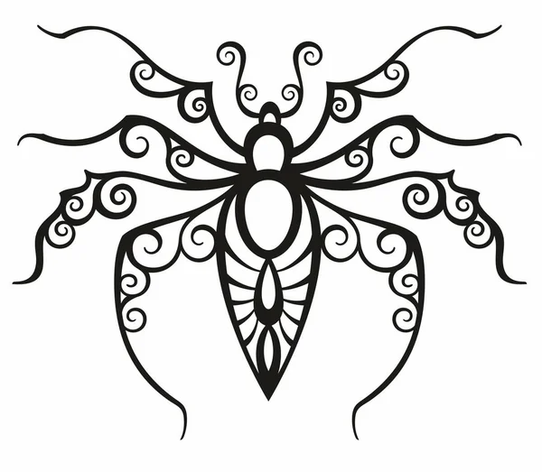 Tatouage Spider Isolé Sur Fond Blanc — Image vectorielle