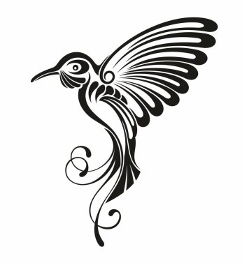 Colibri Sembol Logosu. Vektör İllüstrasyonu.