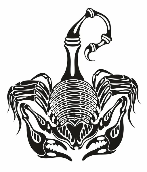 蝎子平面设计矢量图解 艺术纹身草图 — 图库矢量图片