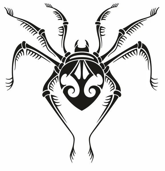 Une Araignée Tatouée Tatouage Conception Vectorielle Tribale — Image vectorielle