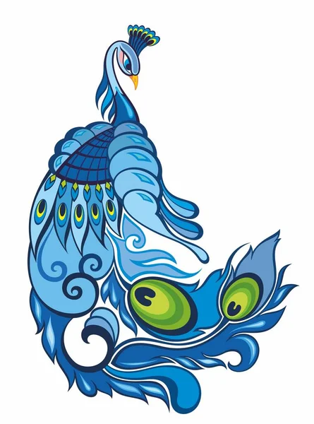 Ілюстрація Павича Декоративний Символ Птахів — стоковий вектор